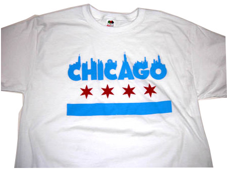 Chicago Flag T-Shirt in White - Great Chicago Gifts